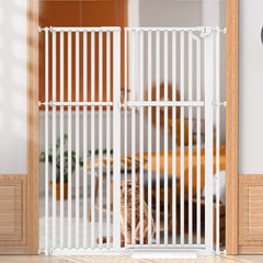 Senneny white gate extension installed, shows easy add-on for extended doorway coverage.