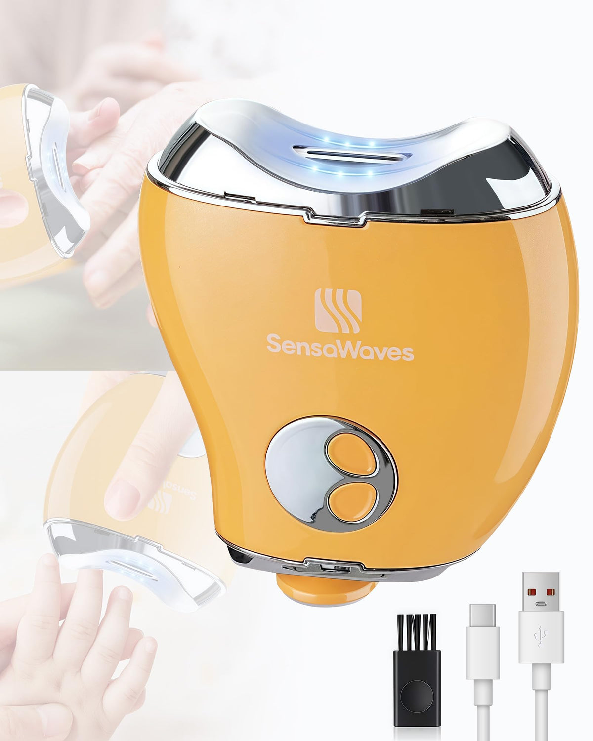 Sensawaves 3in1 electric nail clipper with LED light for precise night trimming.