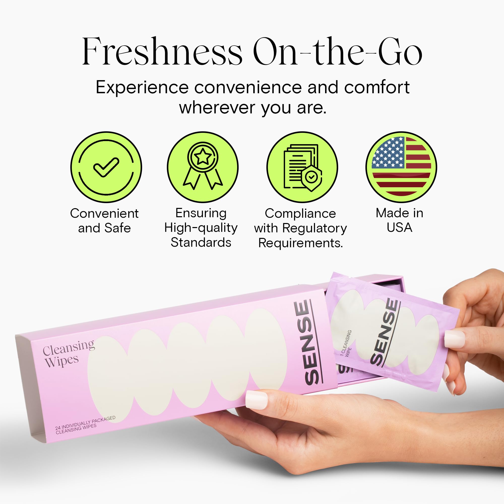 Sense Cleansing Wipes flushable and gentle for sensitive skin