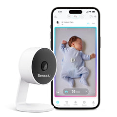 Sense-U AI Baby Camera Monitor 1080p live view for quick checks.