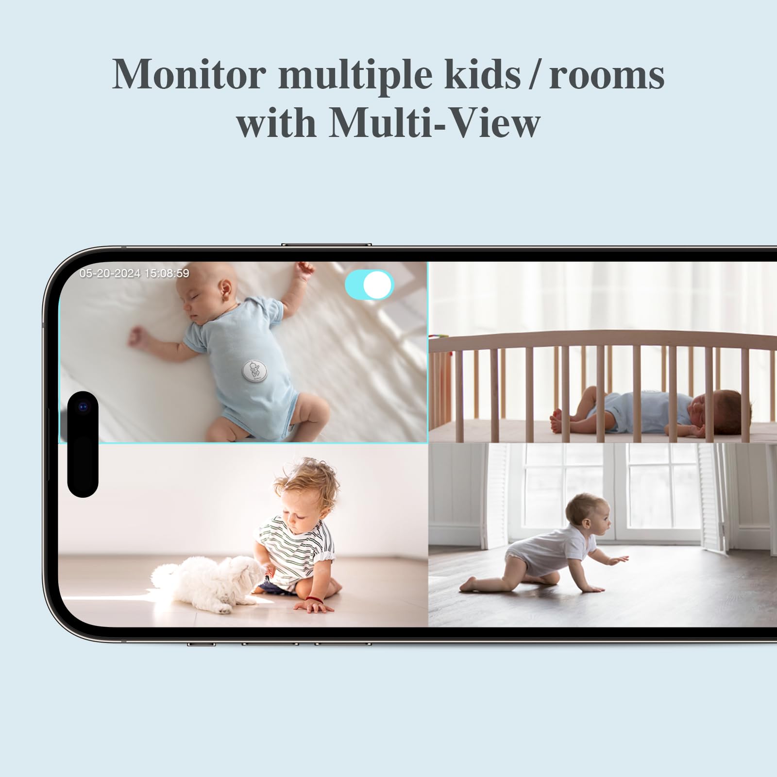 Sense-U secure Wi-Fi with multi-view streams multiple rooms to one screen.