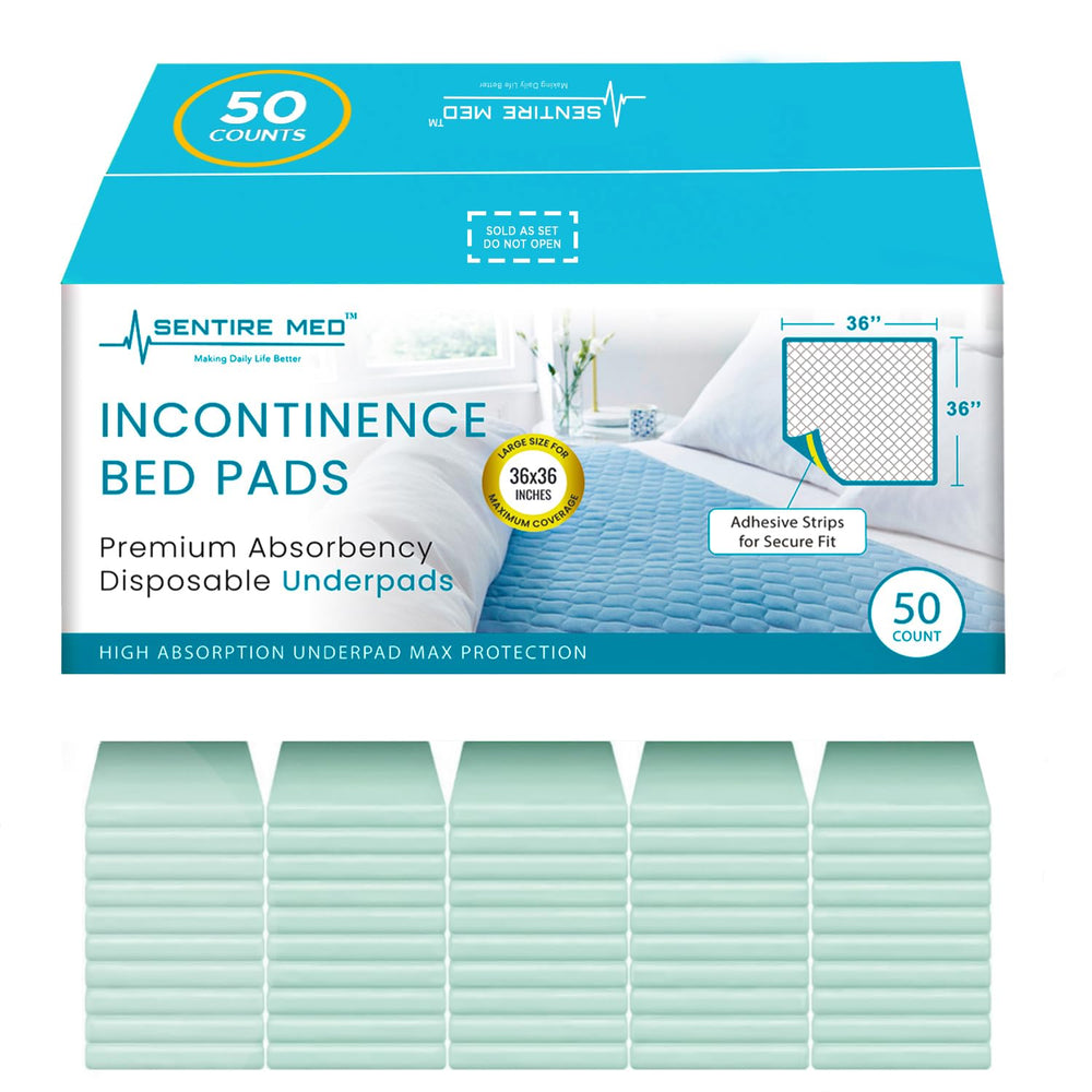 Sentire Med 125g bed pad with adhesive strips for secure placement and peace of mind.