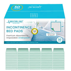 Sentire Med 125g bed pad with adhesive strips for secure placement and peace of mind.