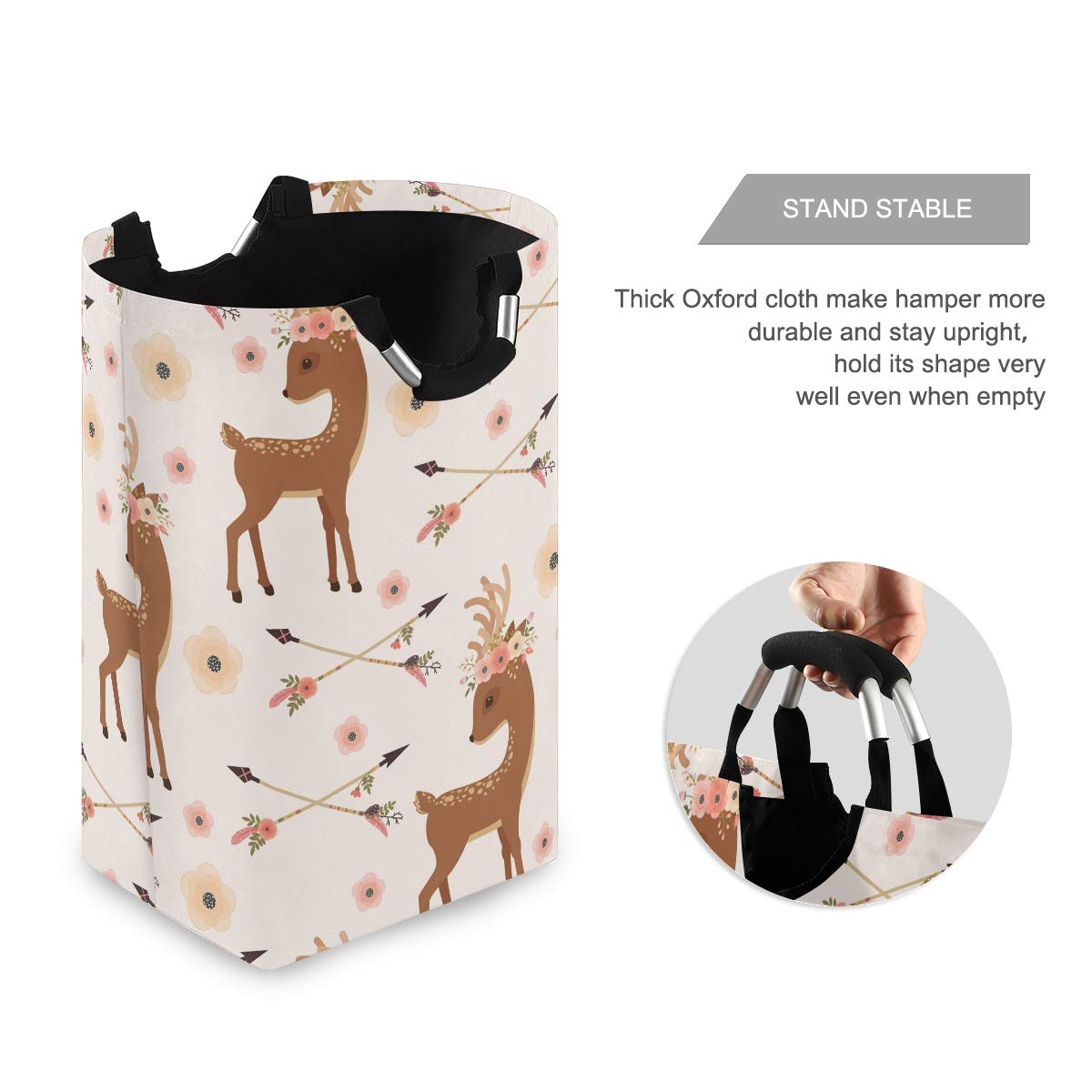 Senya deer with flower arrows basket open top ideal for quick storage