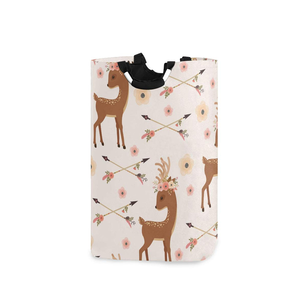 Senya deer with flower arrows basket side view showing design and handles for easy transport