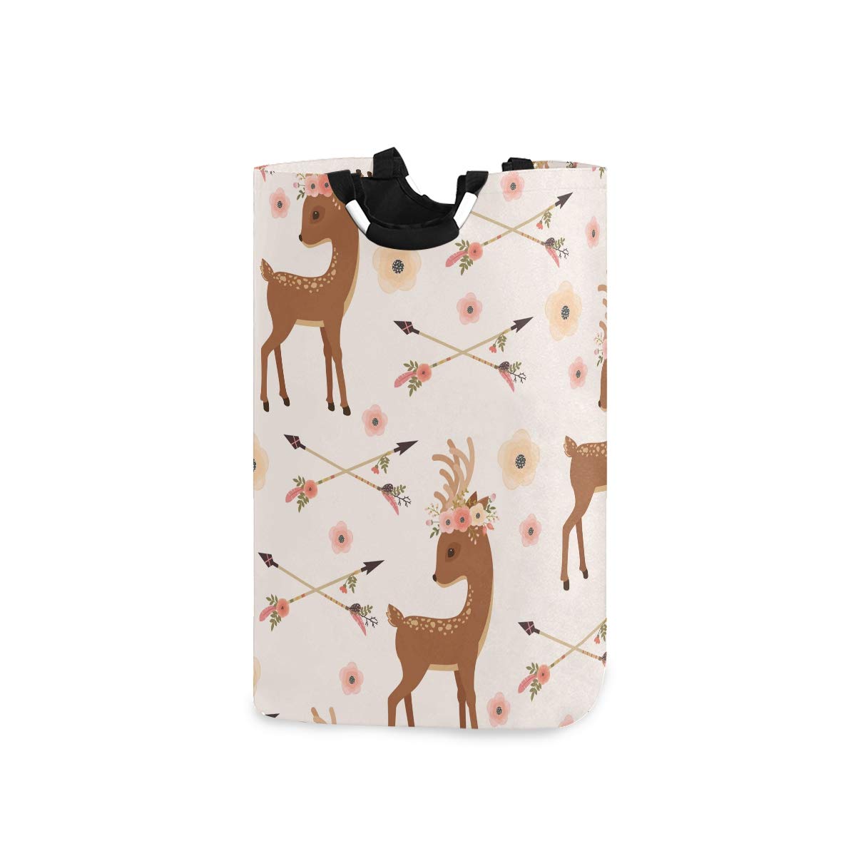 Senya deer with flower arrows basket side view showing design and handles for easy transport