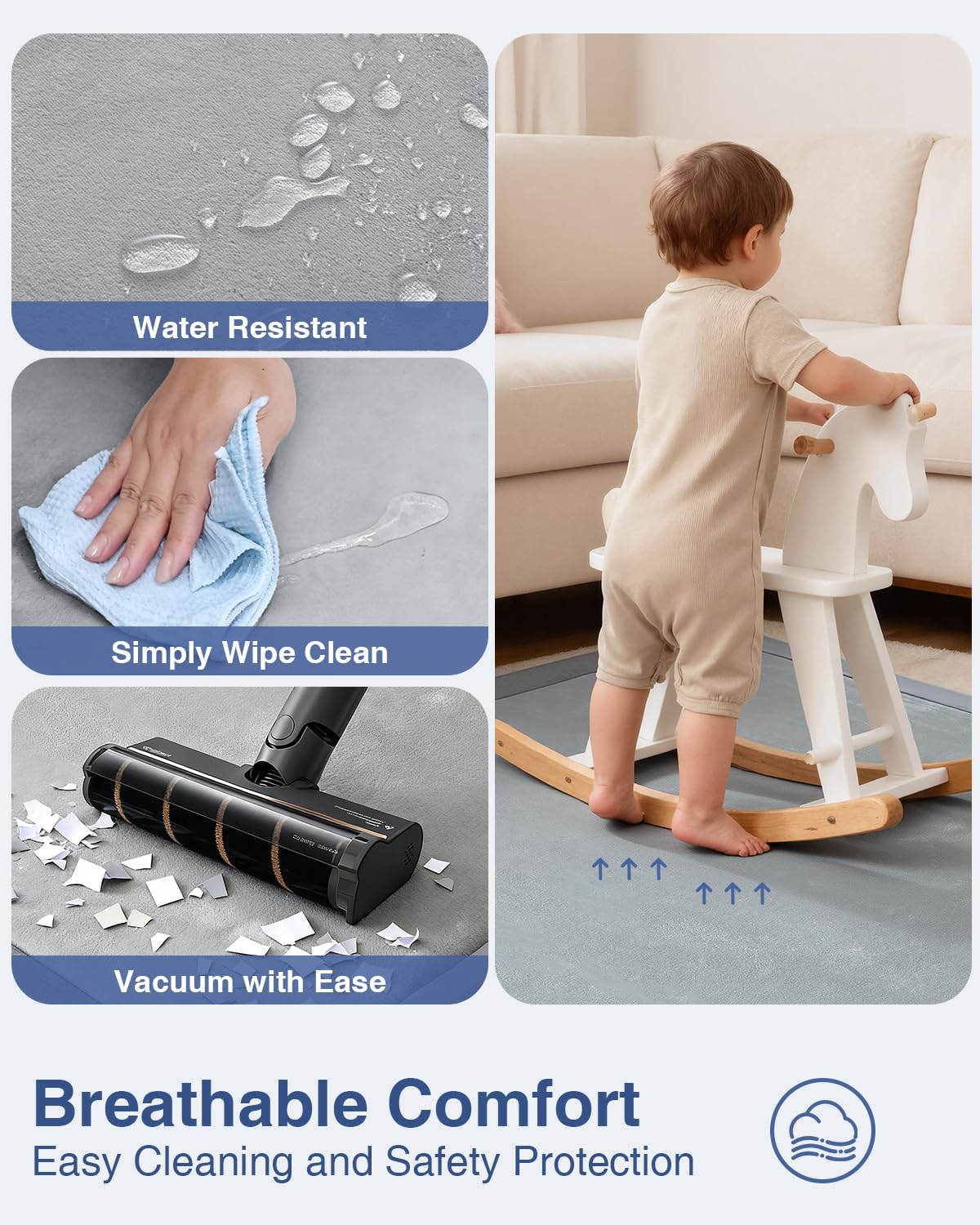 SEPARO 1.3-inch high-density foam offers cushioned support for babies