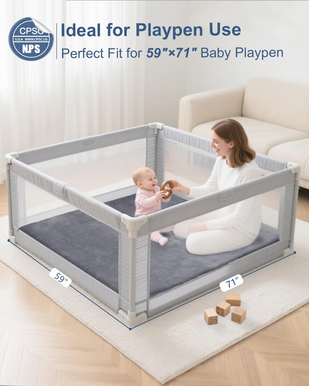 SEPARO 71x59 crawling area offers ample space for exploration and reach.