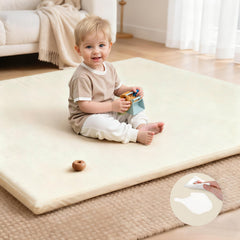 SEPARO Baby Play Mat 50x50 Beige top view with wipe-clean surface