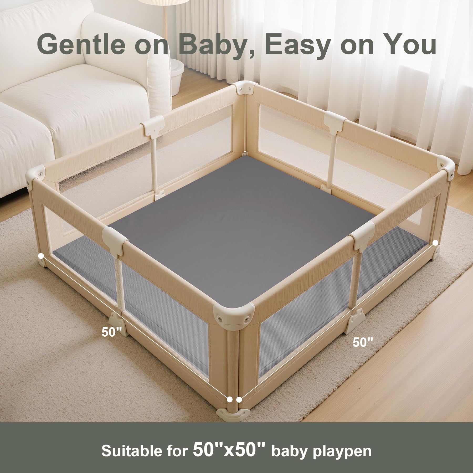 SEPARO 50x50 grey mat with removable waterproof cover for simple care