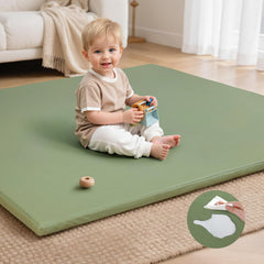 SEPARO Baby Play Mat 50x50 Sage Green with non-slip surface for secure tummy time and crawling