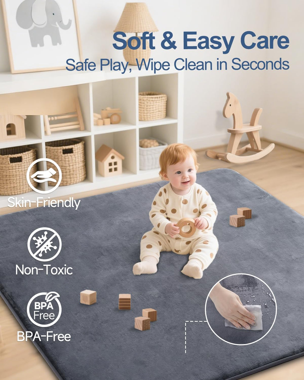 SEPARO Memory foam core provides gentle tummy-time support.