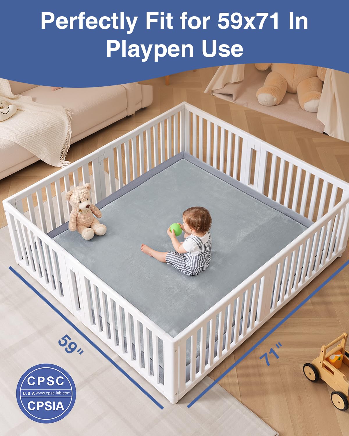 SEPARO safety-certified mat is phthalate-free for safer floor play sessions.