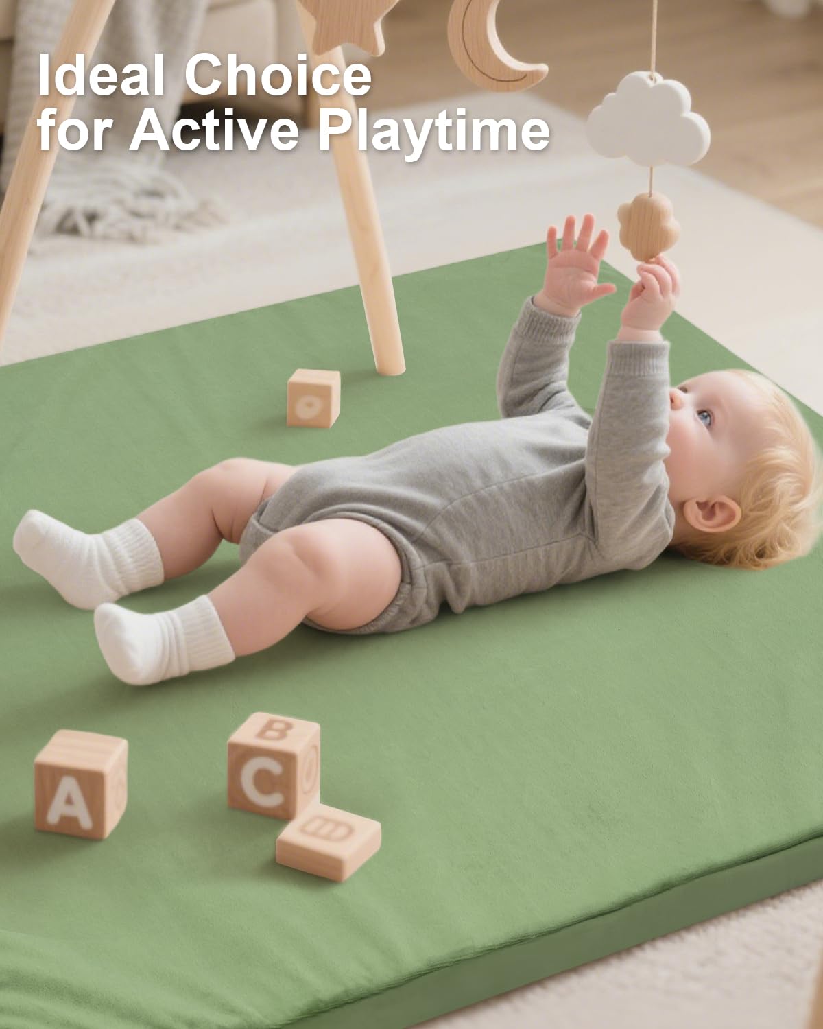 SEPARO sage green mat in nursery for stylish safety