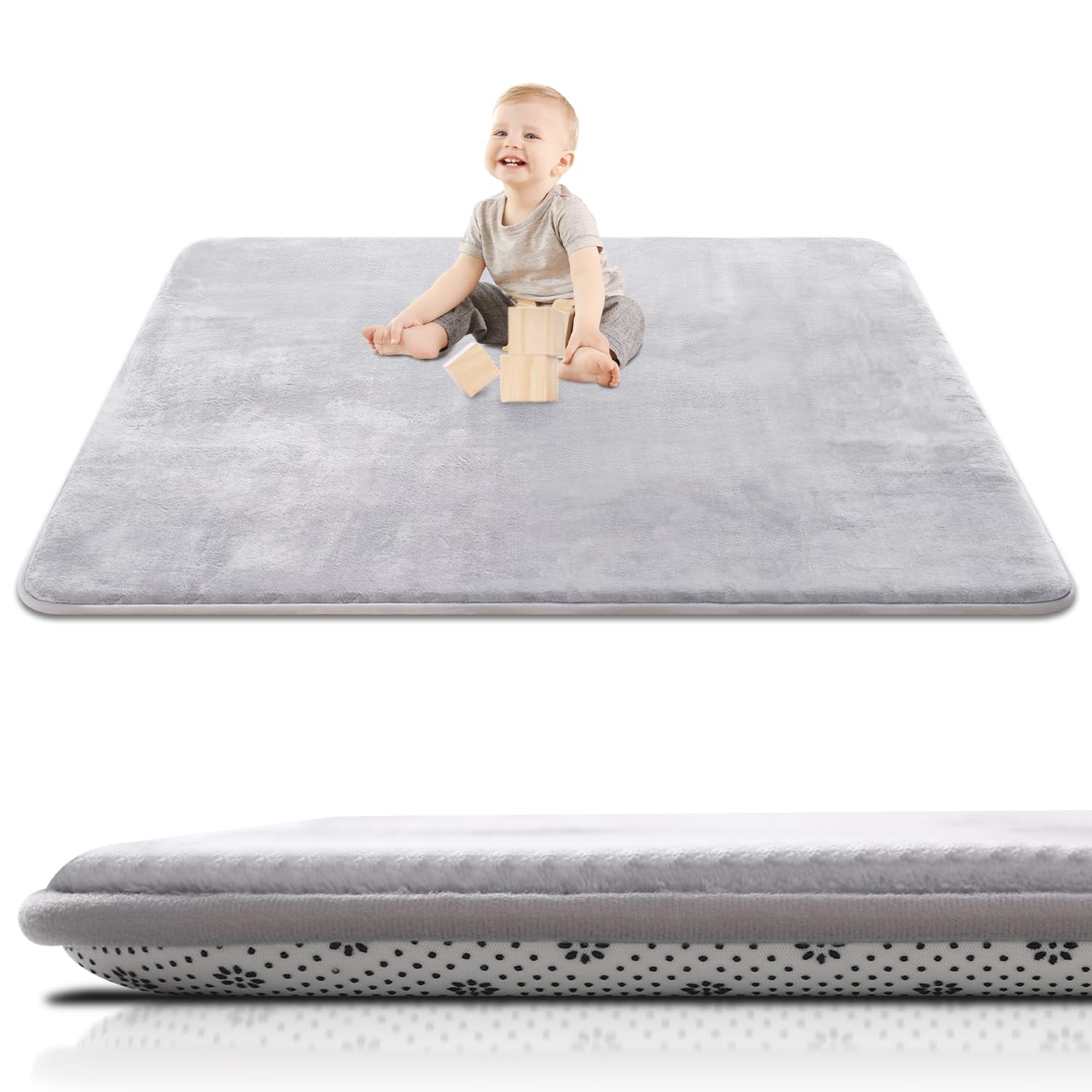 SEPARO thick baby play mat 47x47 flat-lay offering cushioned floor comfort.