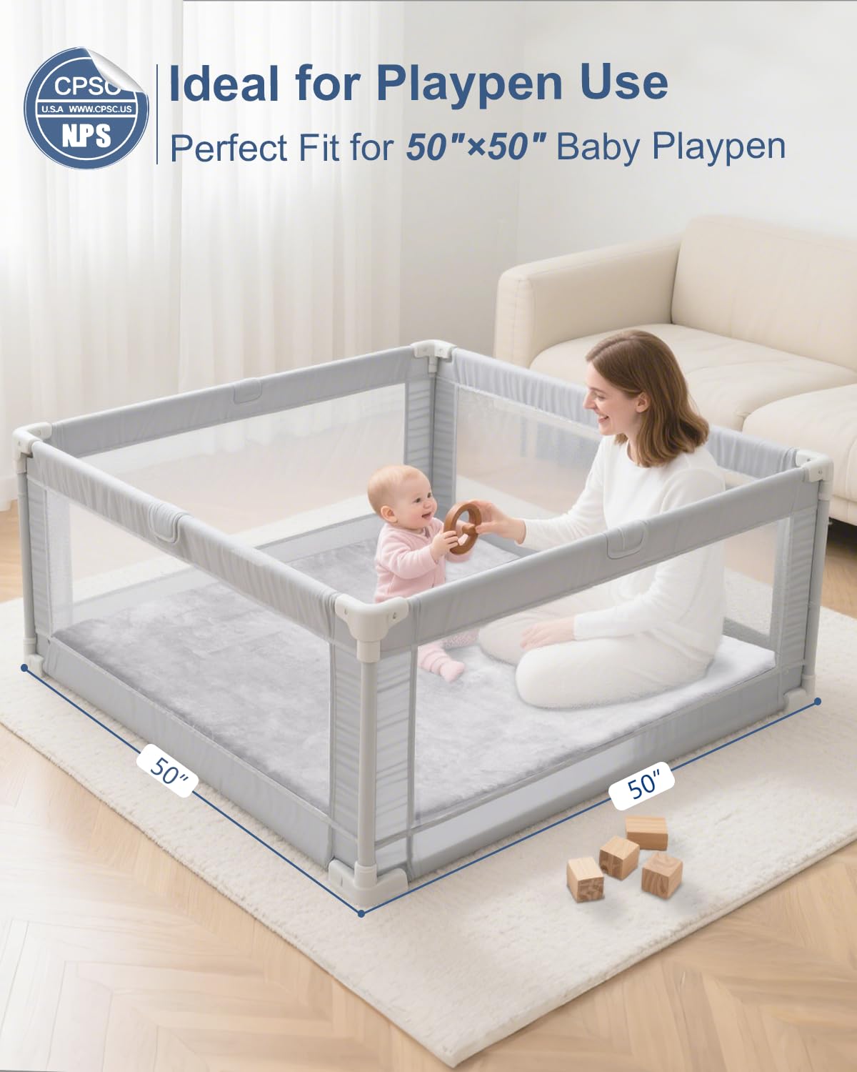 SEPARO mat suitable for tummy time, crawling, and parent child play