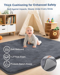 SEPARO ultra-soft flannel surface enhances baby comfort during floor play.