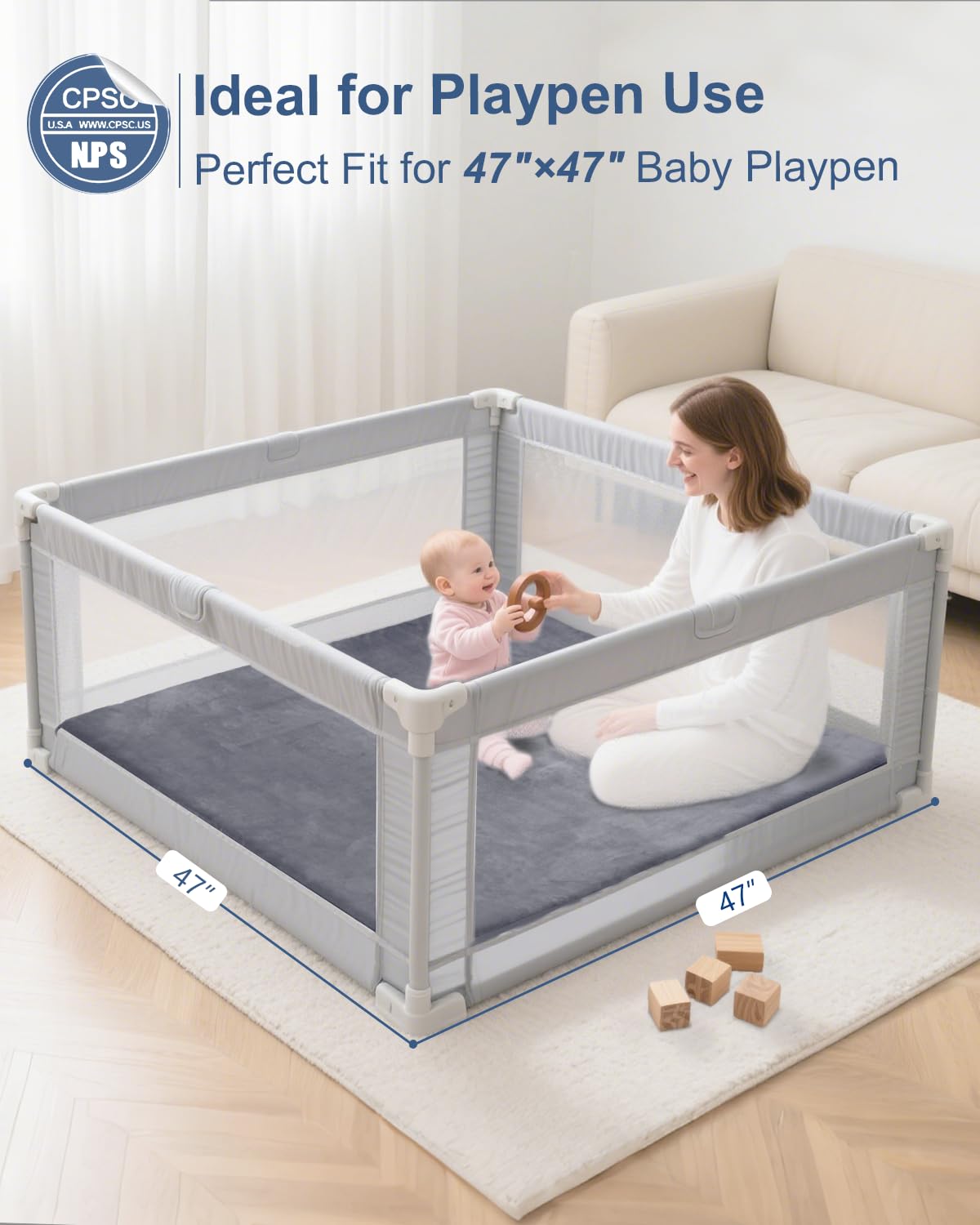 SEPARO Ultra-soft flannel surface enhances cozy crawling sessions.