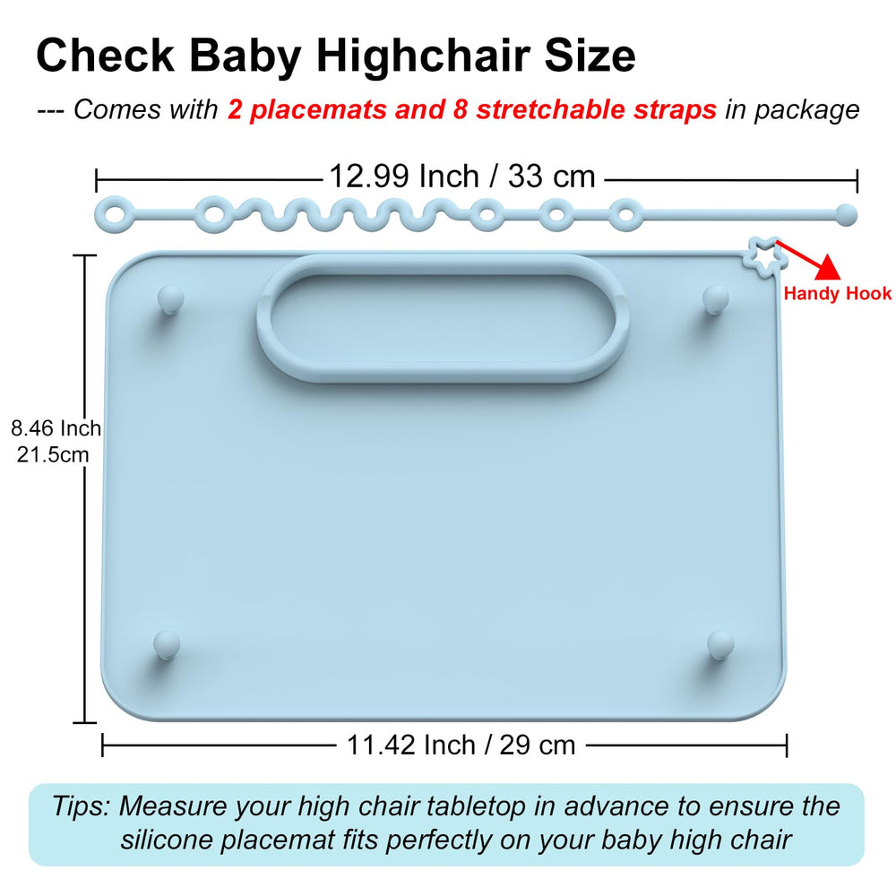 Seposeve placemat shows dimensions 11.42 x 8.46 inches for proper fit