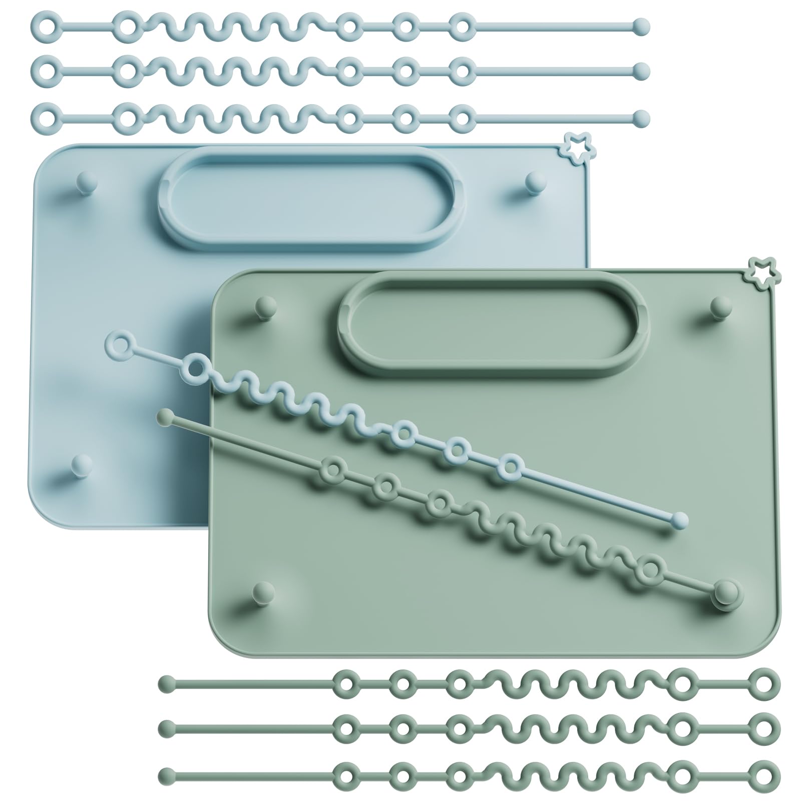 Seposeve silicone mat with suction base attaching to a high chair tray for mess-free meals