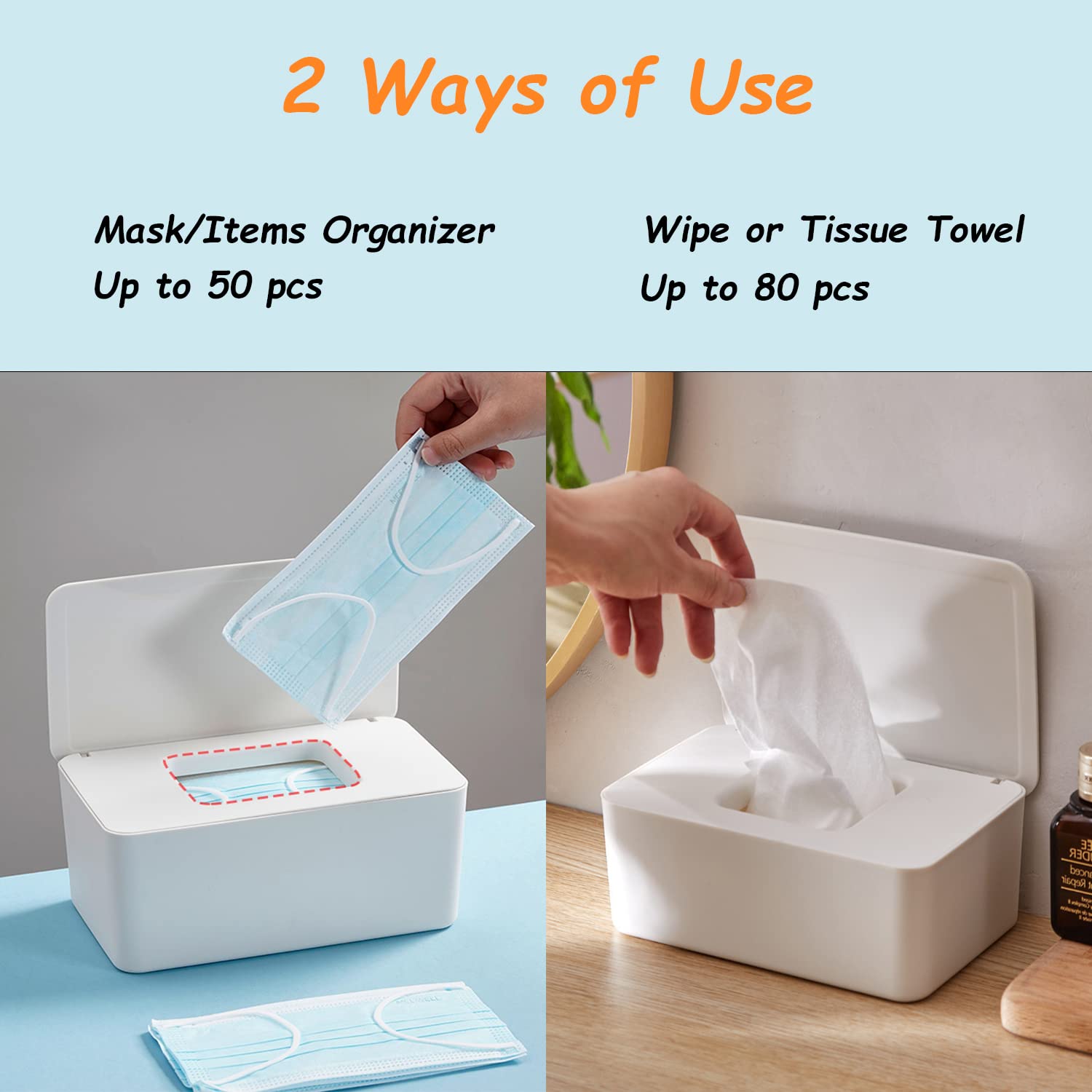 Seposeve refillable wipe container keeps wipes fresh and waste low.