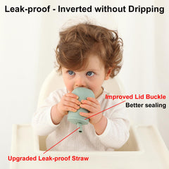 Seposeve weighted-base cup stays upright during on-the-go feeding.