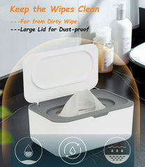 Seposeve wipe holder shows silicone ring sealing wipes for freshness.
