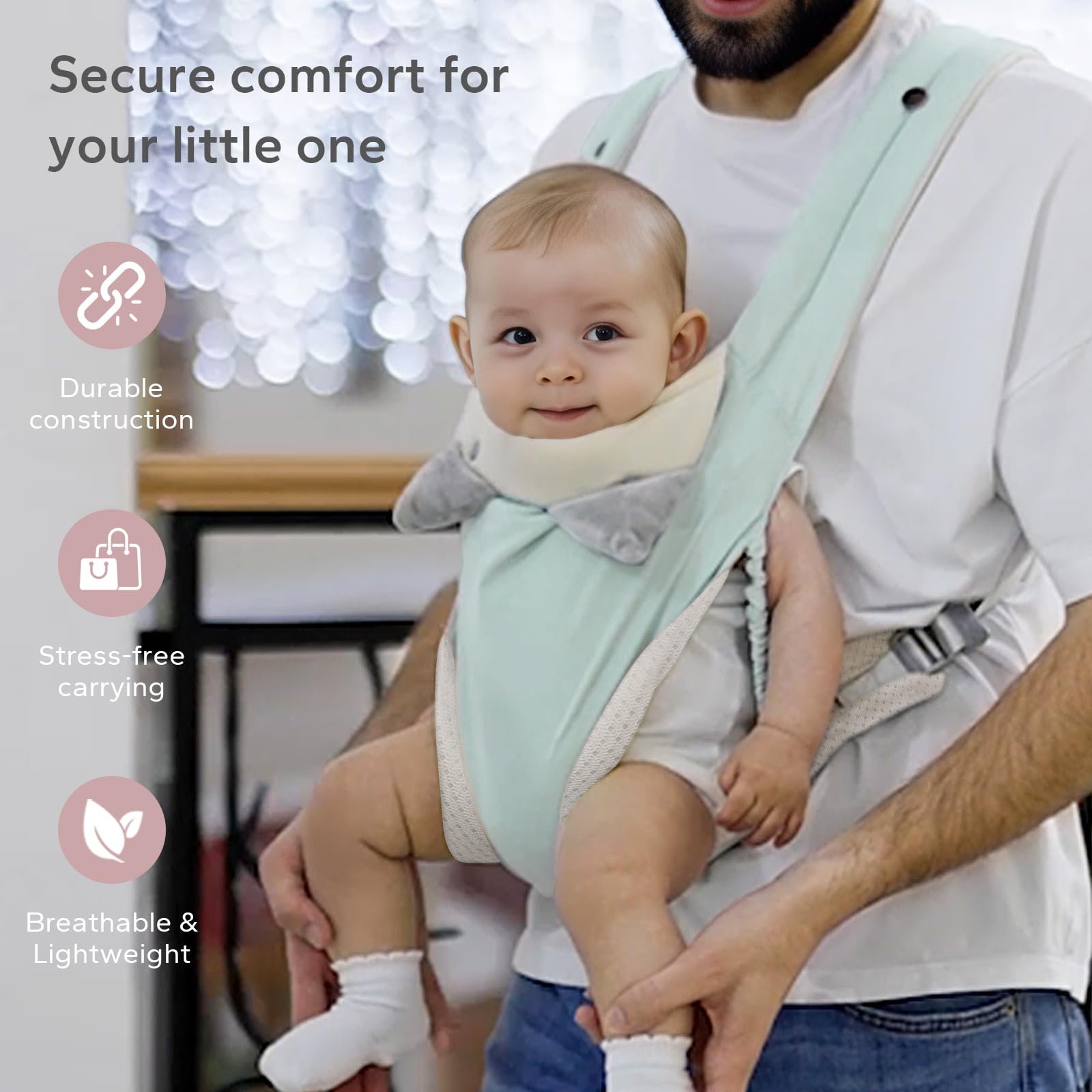 SERAPHY crystal velvet detail offers soft finish for baby comfort.