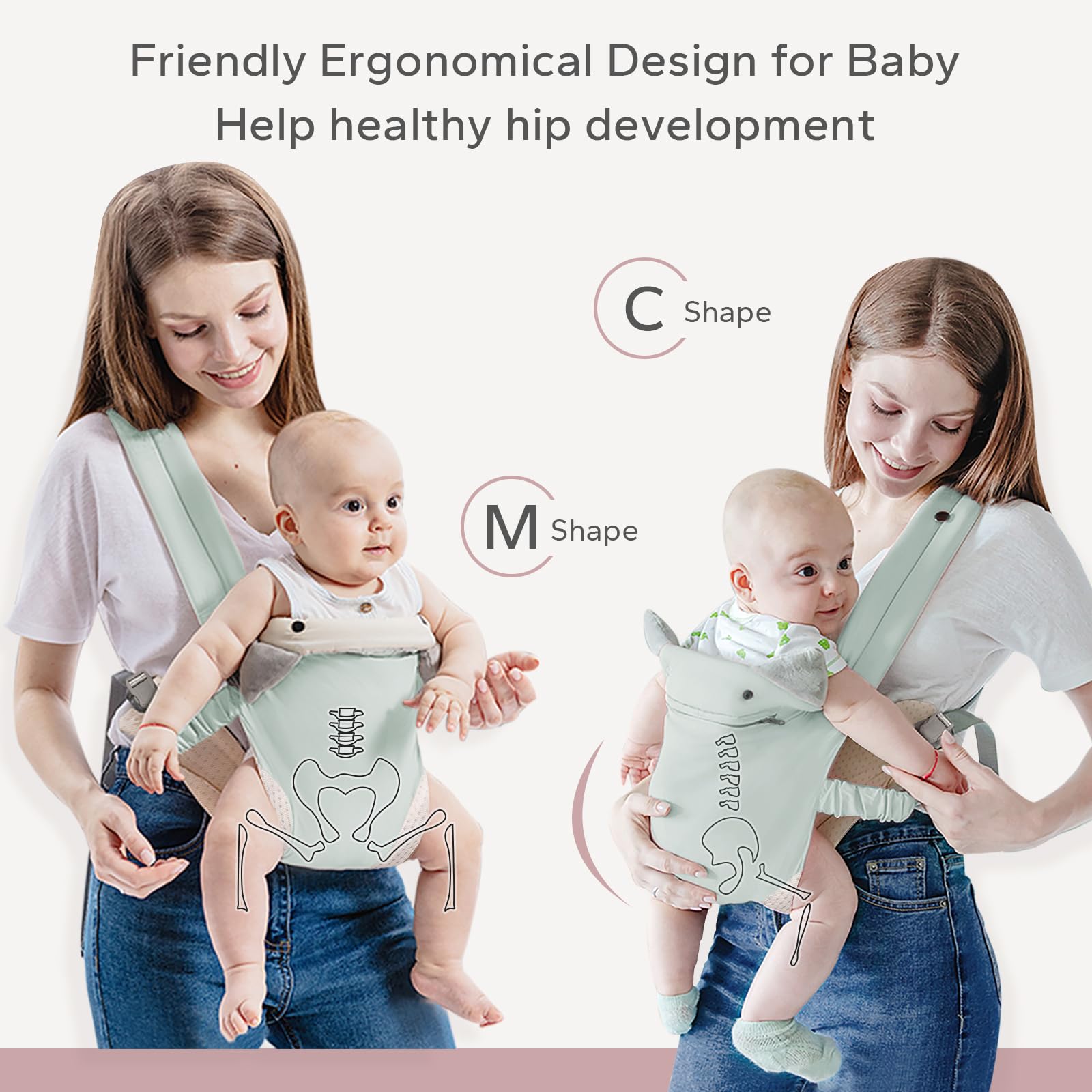 SERAPHY detachable sunshield blue protects baby's head while you stay hands-free.