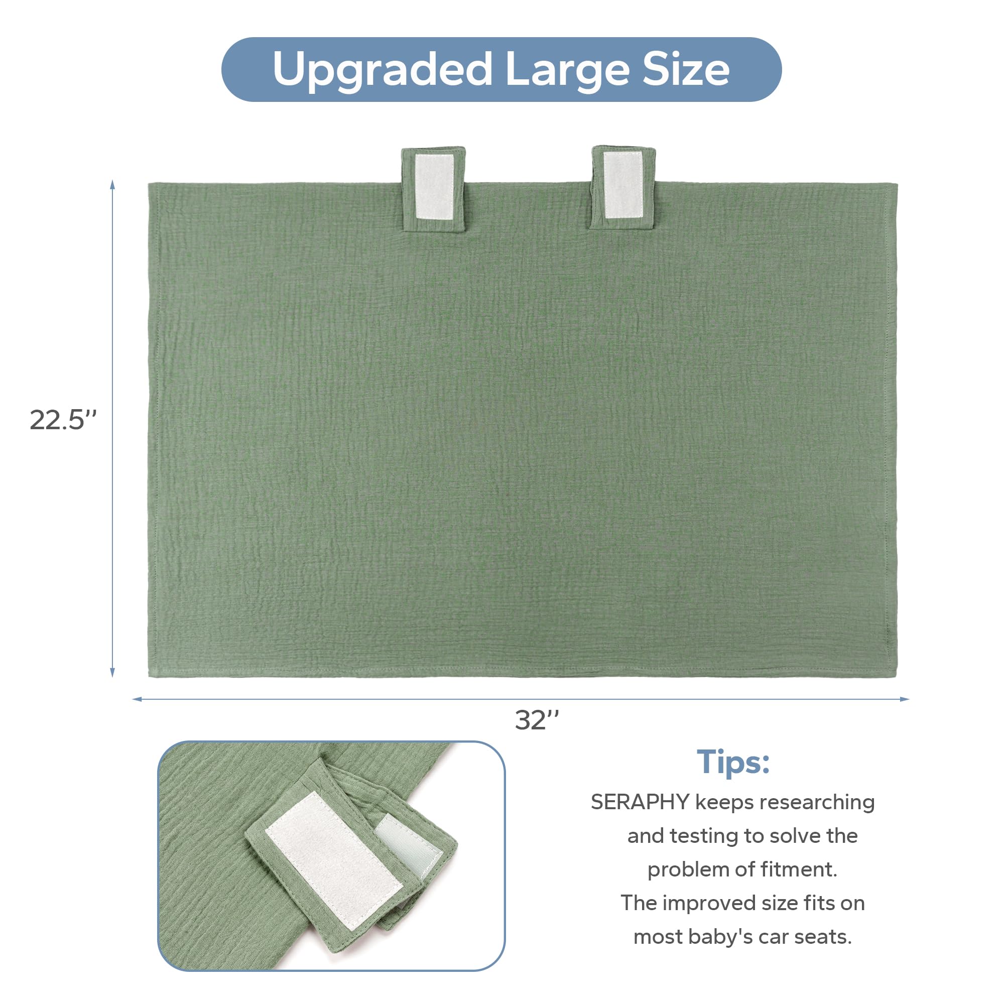 SERAPHY muslin fabric keeps baby breathable and comfortable during rides.