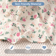 SERAPHY Rabbits breathable muslin fabric allows airflow and comfort for baby.