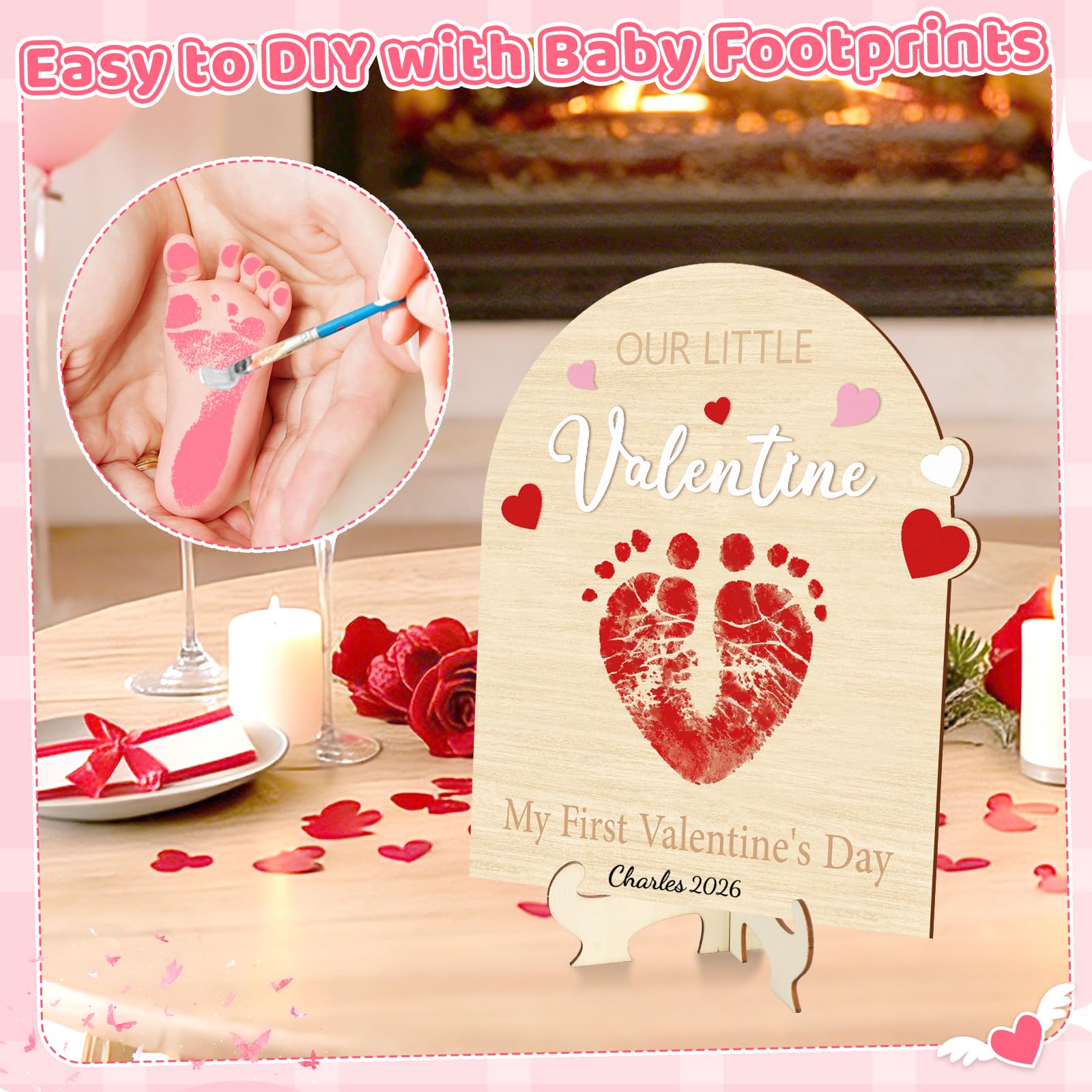 Sereliy baby shower photoshoot prop wood sign enhances celebrations.