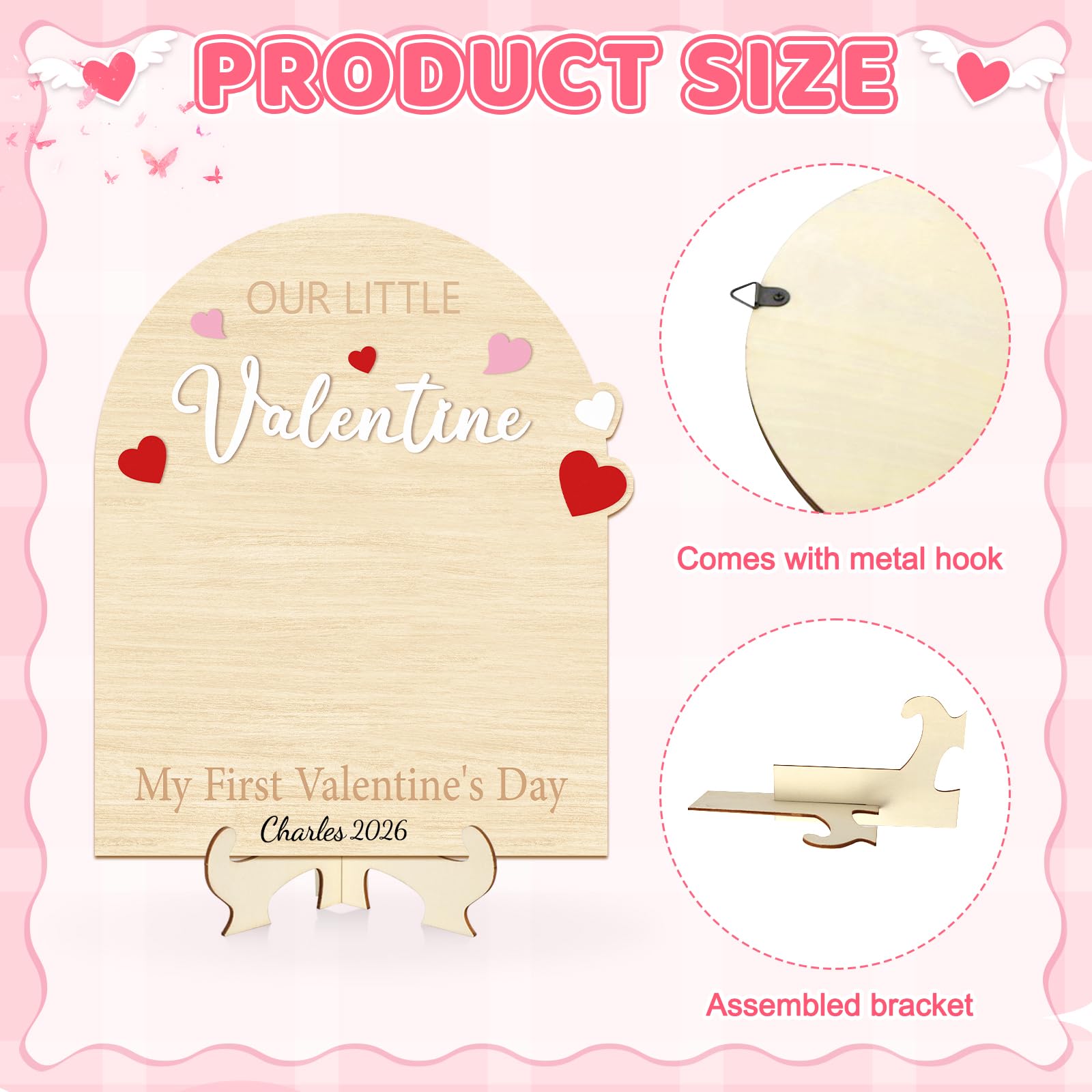 Sereliy Valentine's Day gift sign for parents, captures early memories.