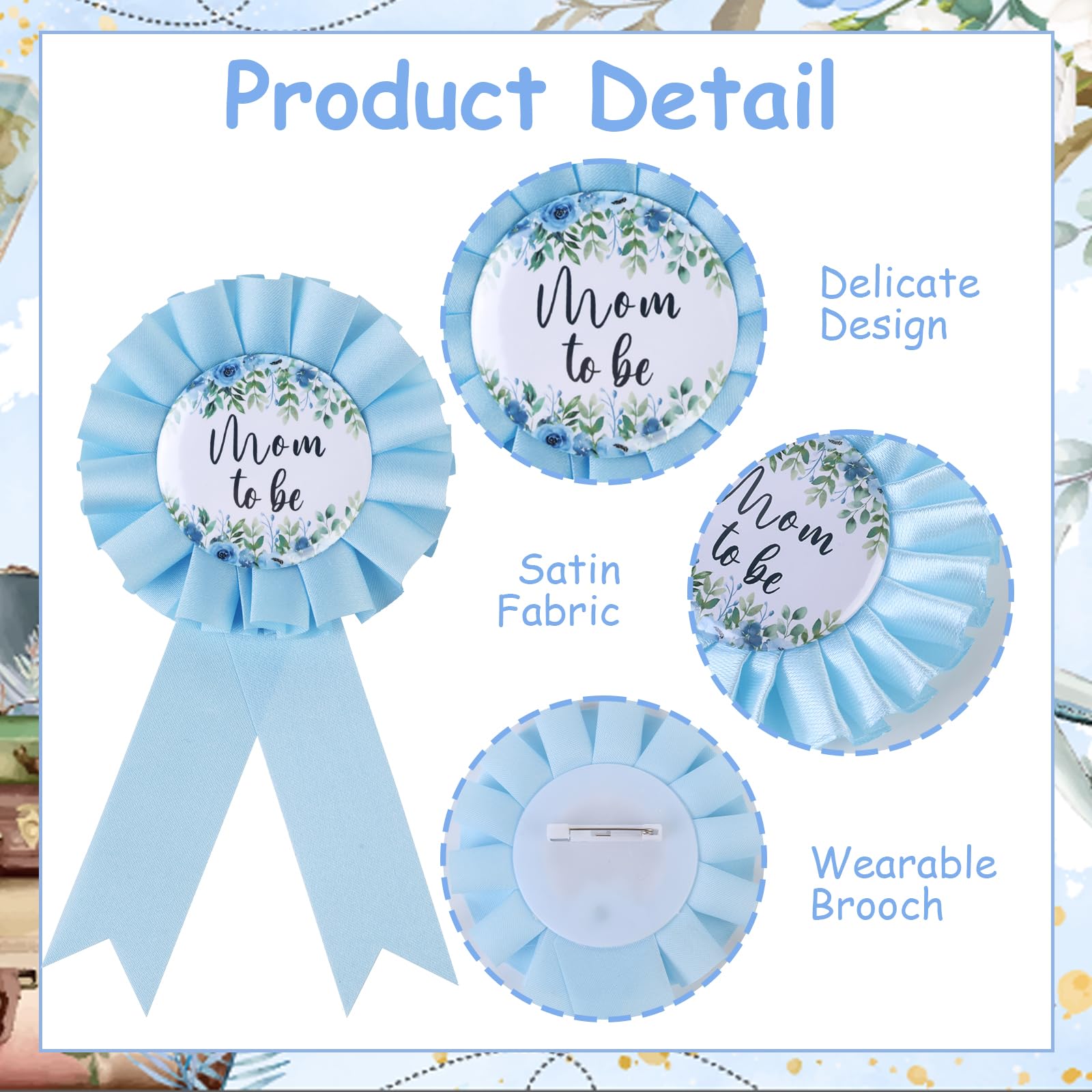 Serencatcher dad-to-be pin badge in blue for coordinated photos