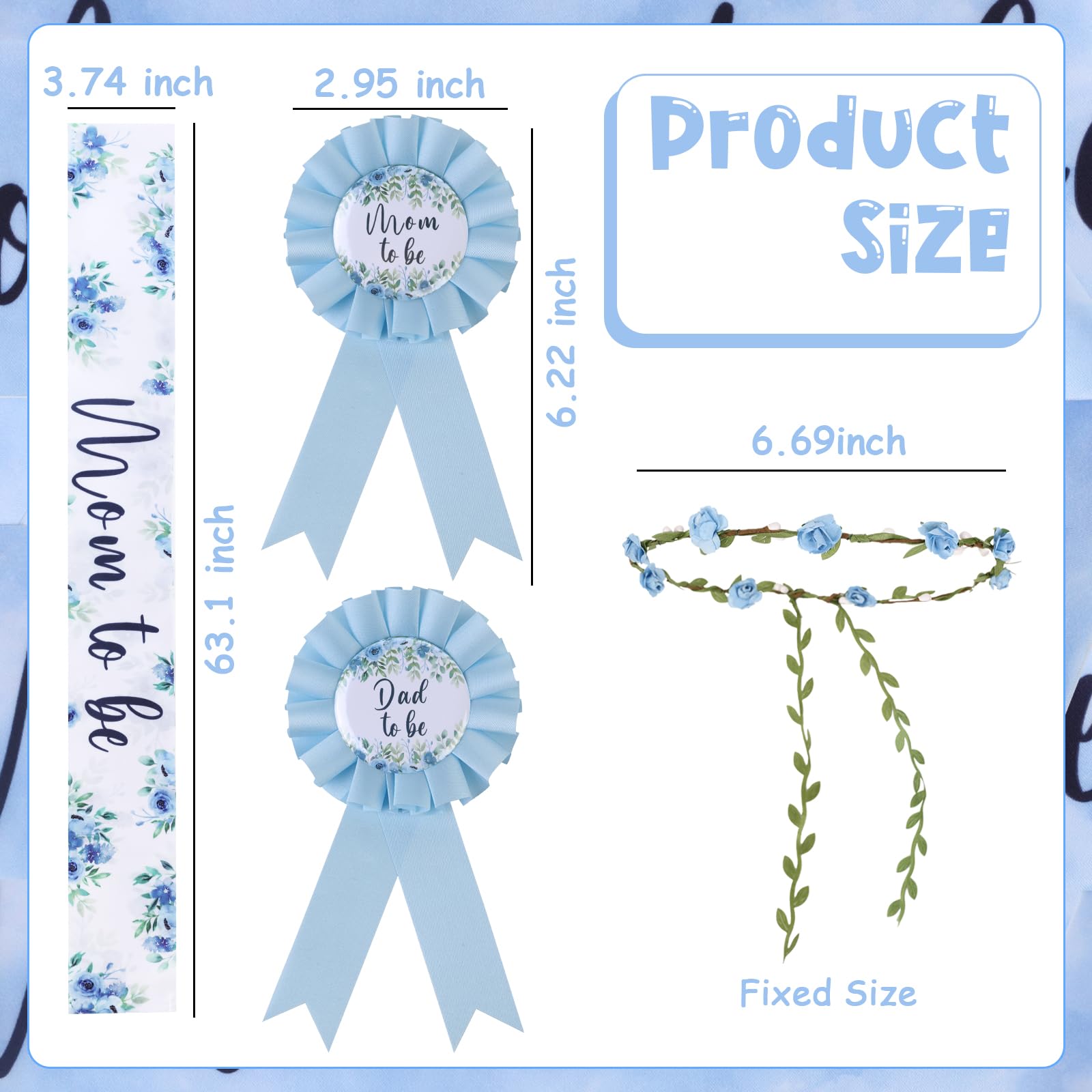 Serencatcher mom-to-be pin badge in blue for a keepsake memento