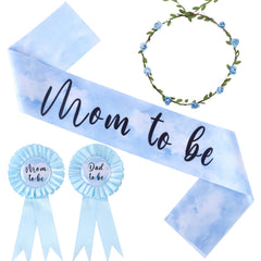 Serencatcher cloud mom to be sash worn for elegant shower moments