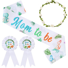 Serencatcher dinosaur baby shower sash for mom-to-be with comfortable fit