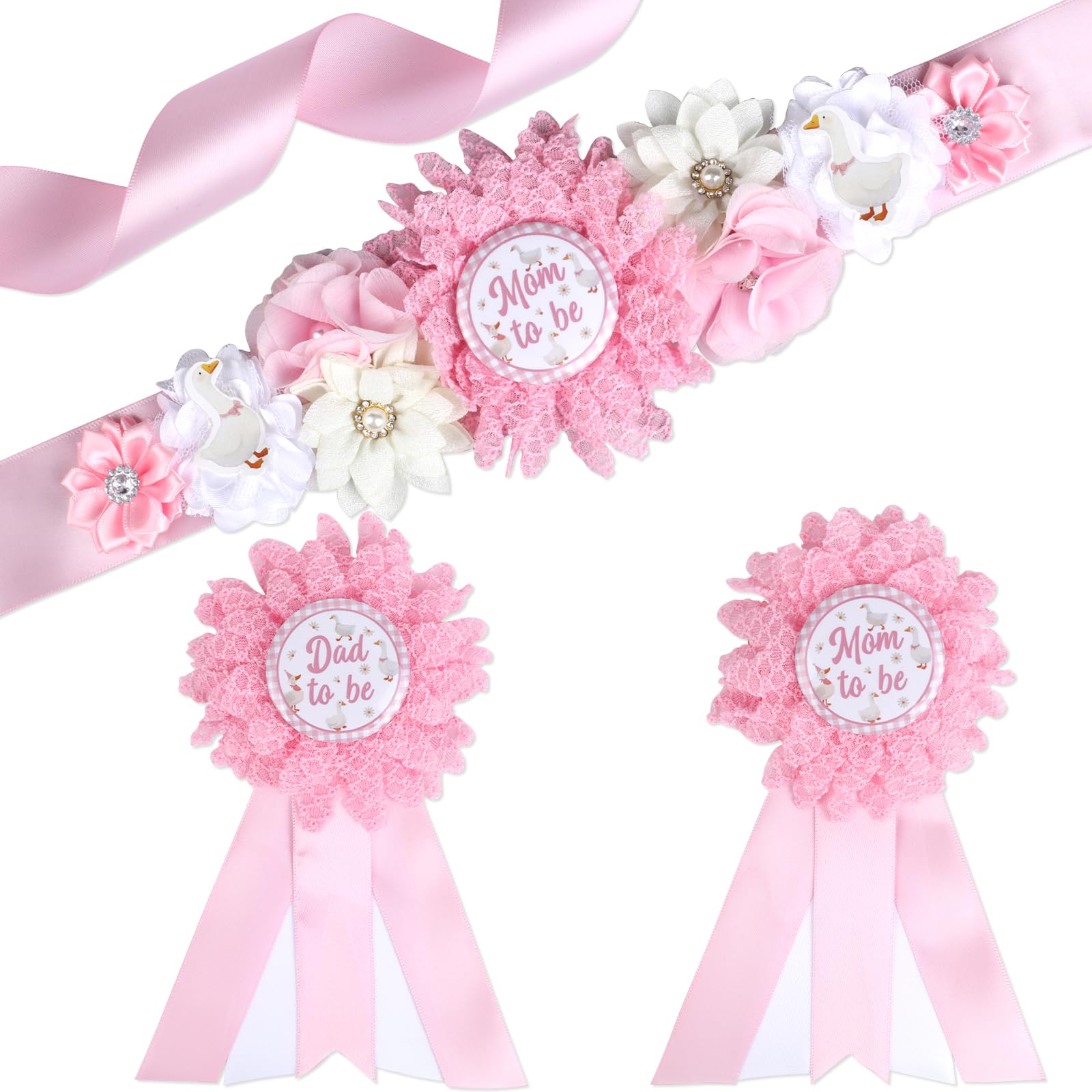 Serencatcher Silly Goose maternity sash in pink for standout mom-to-be photos