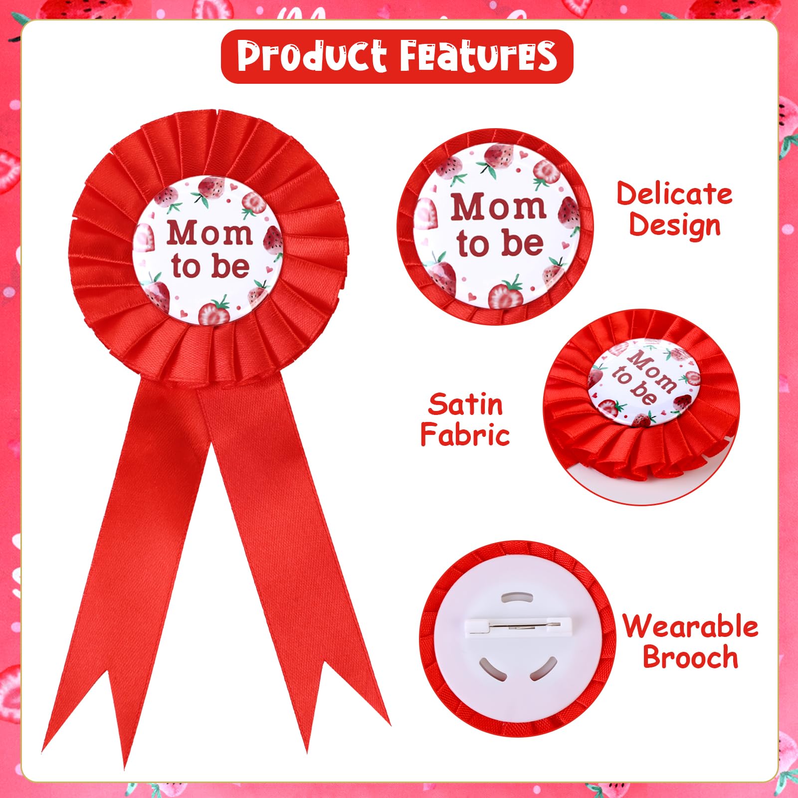 Serencatcher strawberry baby shower accessories for celebration and photos
