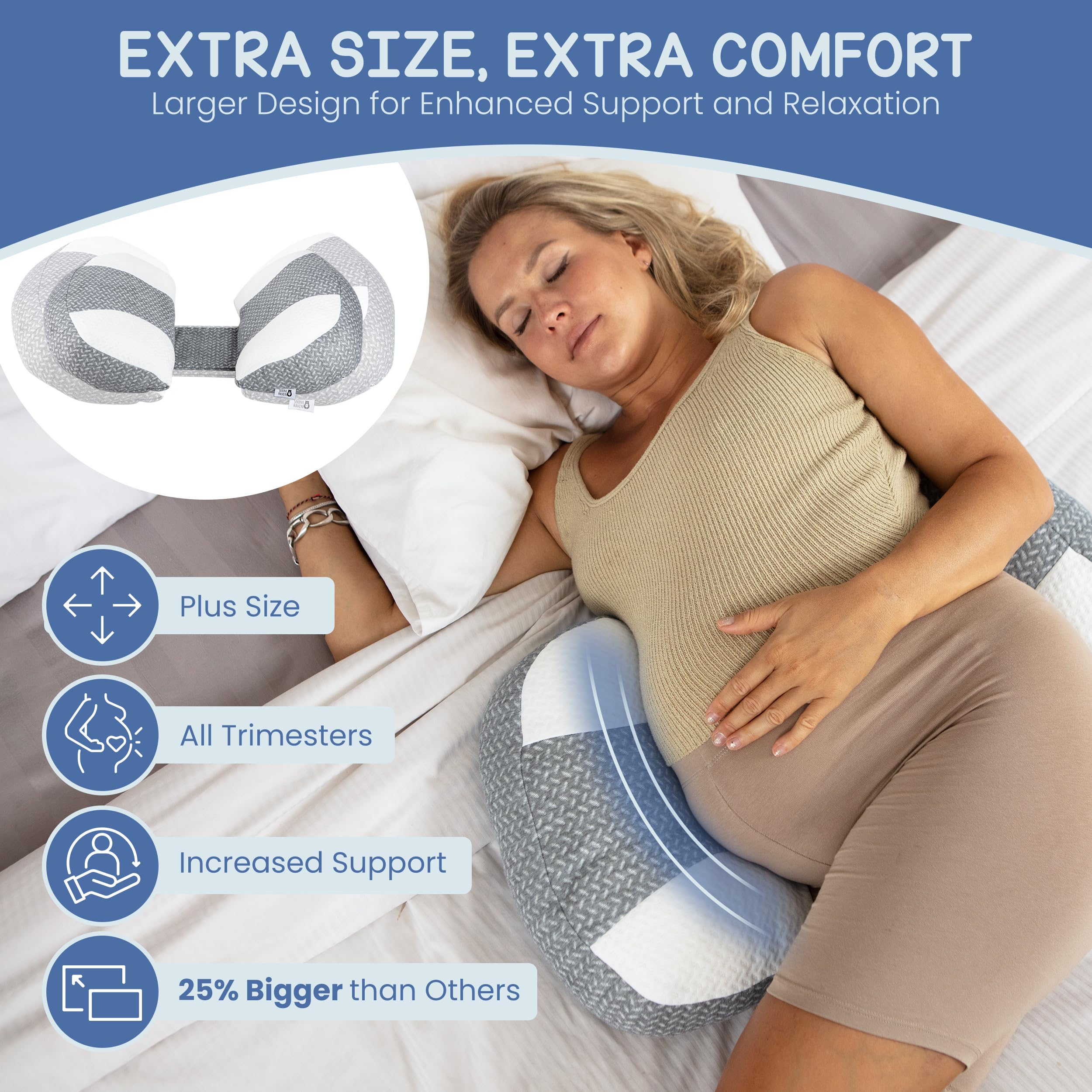 The Serene Haven plus size pillow back support helps reduce hip pressure.