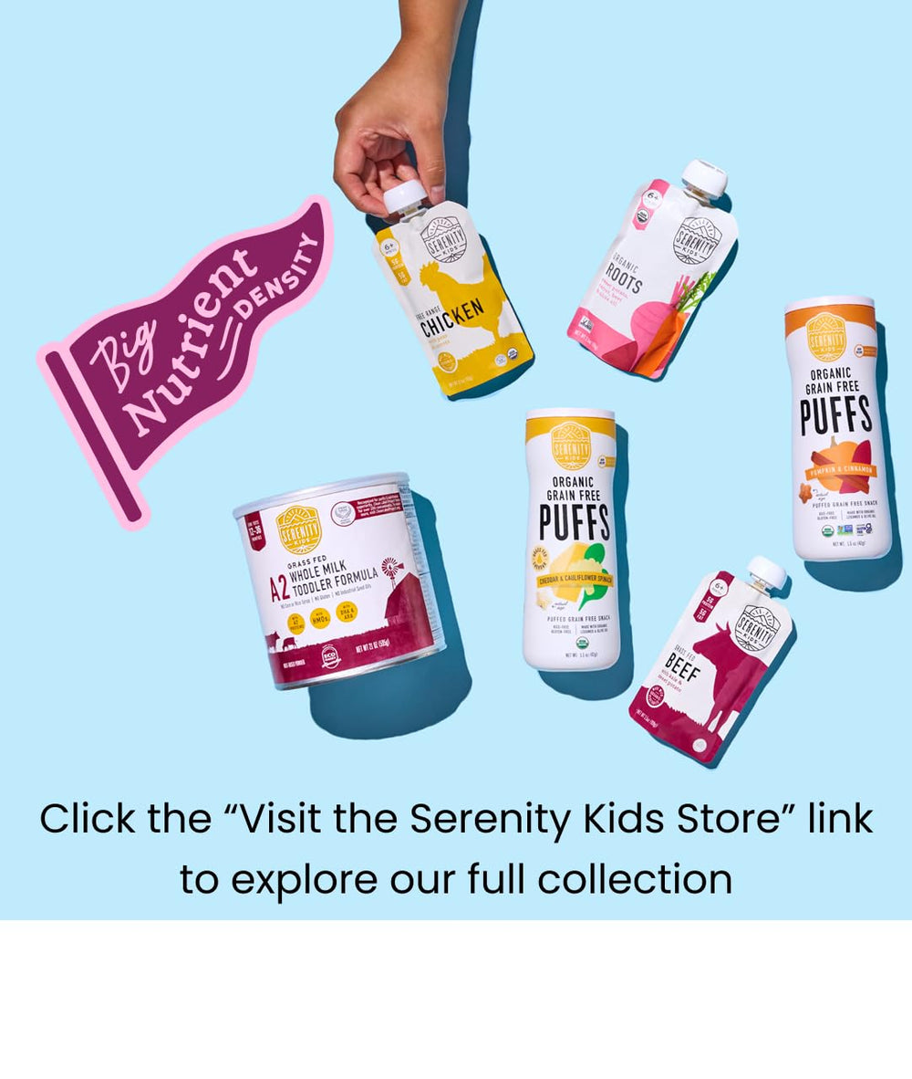 Serenity Kids 6+ months pouch helps introduce meat safely and tasty.