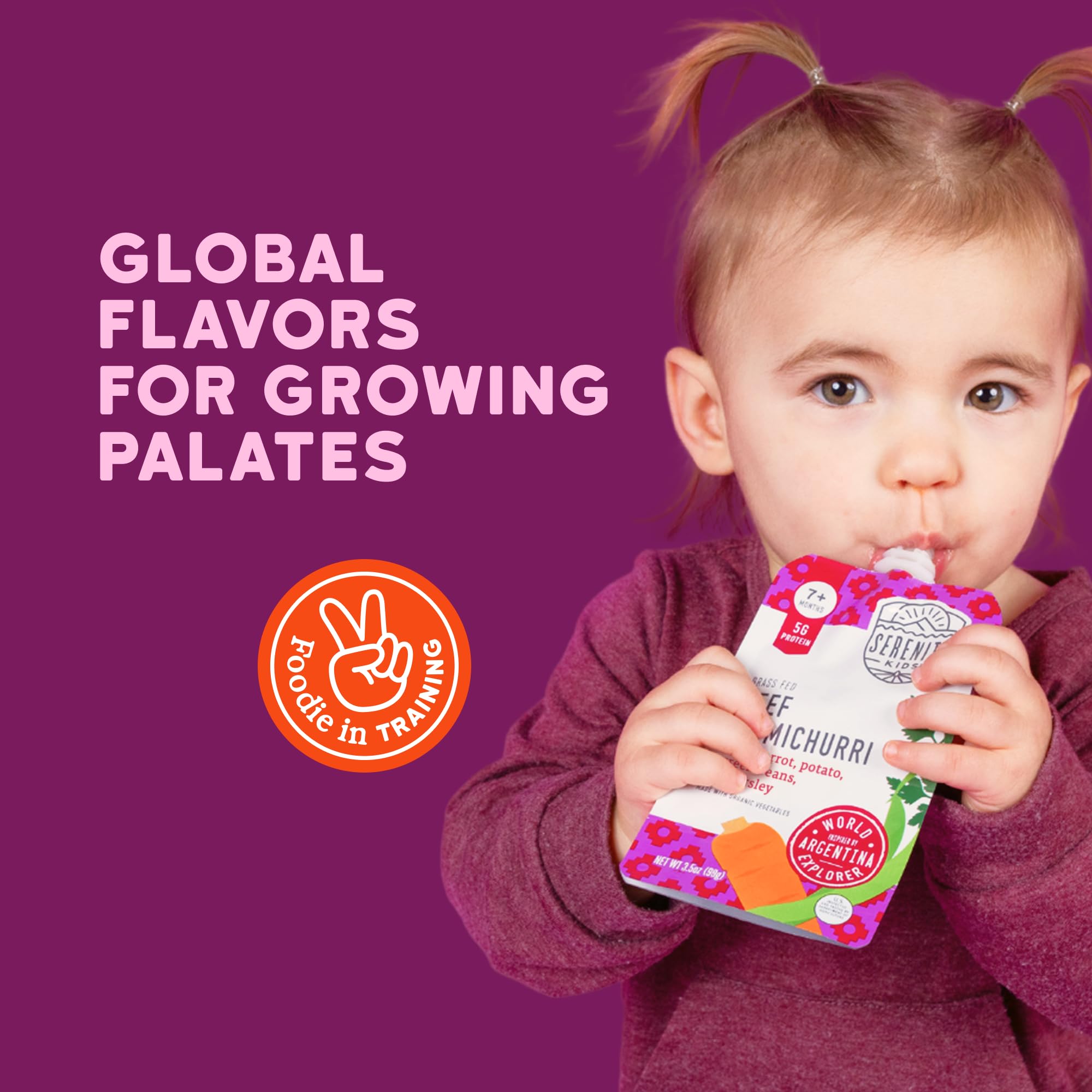 Colorful Serenity Kids pouch with beef and vegetables for kids