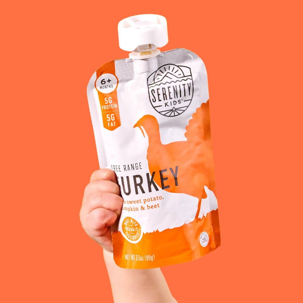 Serenity Kids BPA-free packaging strengthens safe, travel-friendly meals.