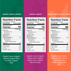 Serenity Kids Garden Veggies pouch closeup showing organic ingredients.