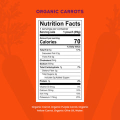 Serenity Kids organic carrot puree pouch showcases bright color and wholesome ingredients