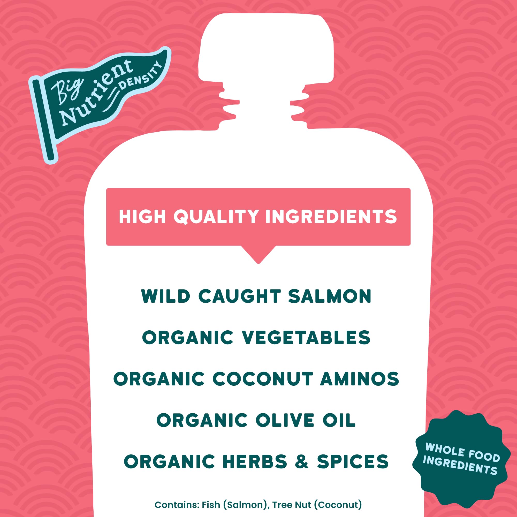 Serenity Kids wild-caught salmon focus signals quality protein for little ones.