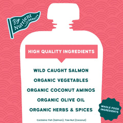 Serenity Kids wild-caught salmon focus signals quality protein for little ones.