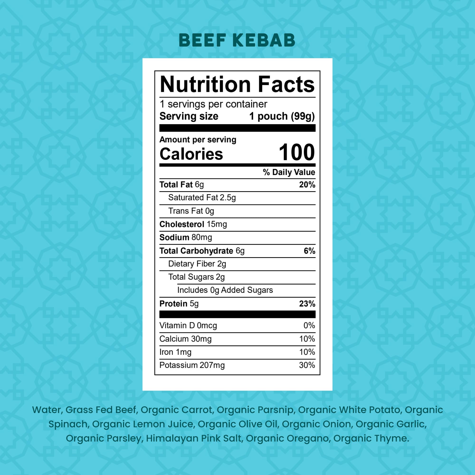 Serenity Kids World Explorers grass-fed beef ingredients image highlighting natural protein