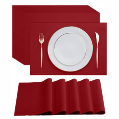 Servietto burgundy disposable placemats in 18x12 for elegant dining.