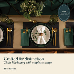 Servietto cloth-like texture placemats provide upscale table setting and easy cleanup.